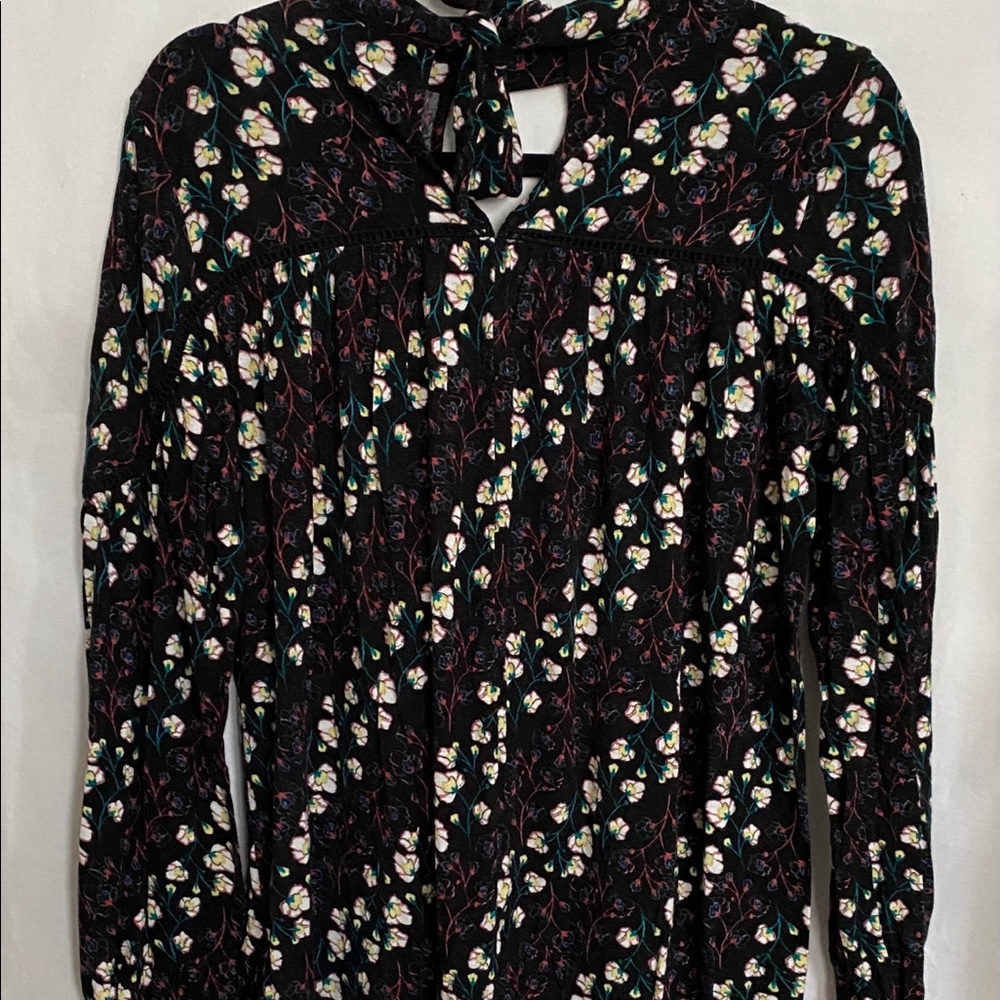 Black and floral blouse
